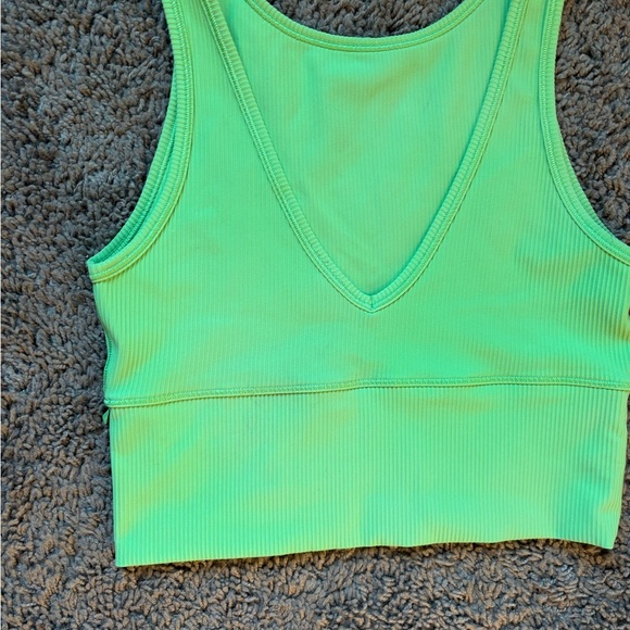 Lululemon Power Pivot Ribbed Tank Top Scream Green Size 4 - Picture 4 of 6
